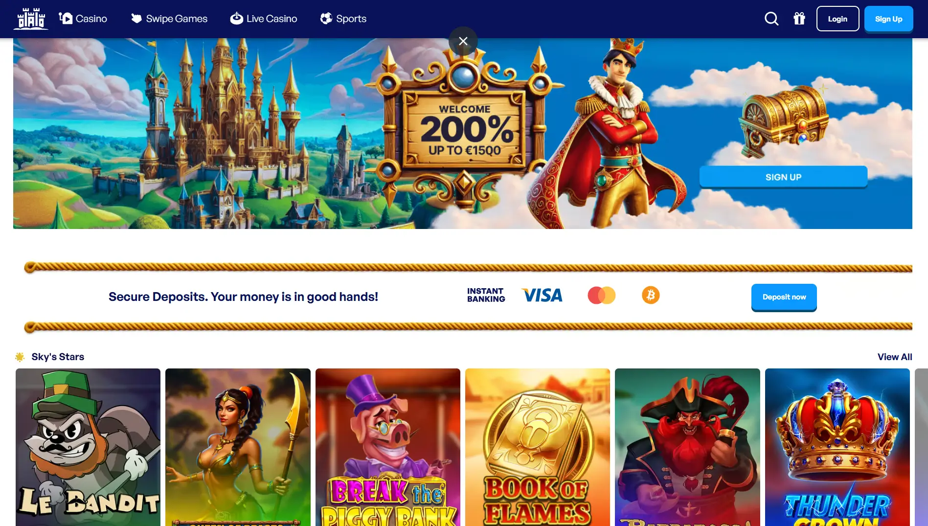 SkyHills Casino live casino spellen zoals roulette en blackjack
